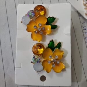 Shein Rhinestone Flower Decor Stud Earrings
