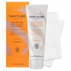 Sanctuary Spa Hot Cloth Cleanser, Double Cleanse Face Wash and Muslin Cloth, 125ml