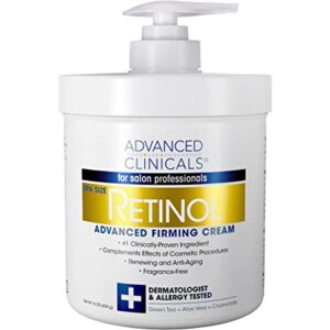 Advanced Clinicals Retinol Cream Face & Body, 454g